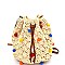 PPC5512-LP Colorful Puff Ball Accent Bohemian Shoulder Bag