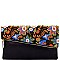 PPC5513-LP Flower Embroidery Fold-Over Clutch