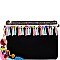 PPC5600-LP Colorful Puff Ball Thread Tassel Accent Clutch