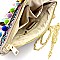 PPC5600-LP Colorful Puff Ball Thread Tassel Accent Clutch