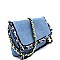 PPC5645-LP Frayed Denim Flap Cross Body