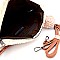 PPC5715-LP Pom Pom Accent Color Block Faux-Fur Clutch