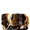 PPC5722-LP Multi Color Faux Fur 2 Way Fold-Over Clutch Cross Body