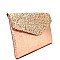 PPC5728-LP Glittery Flap Metallic Envelope Clutch