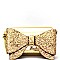 PPC5783-LP Glittery Bow Accent Metallic Clutch Shoulder Bag