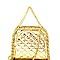 PPC5829-LP Chain Accent Quilted Metallic Shoulder Bag