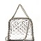 PPC5829-LP Chain Accent Quilted Metallic Shoulder Bag