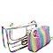 Multi-Color Glittery Detail Clear 2 in 1 Shoulder Bag  MH-PPC6255