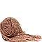 Fringe Accent Knitted Round Cross Body MH-PPC6376