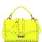 MEDIUM FLAP STUDDED SATCHEL