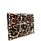 Transparent Clear Layered Leopard Print Studded Clutch MH-PPC6459