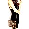 Transparent Clear Layered Leopard Print Studded Clutch MH-PPC6459