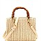 Woven Straw Bamboo Handle Boxy Shoulder Bag MH-PPC6466