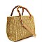 Woven Straw Bamboo Handle Boxy Shoulder Bag MH-PPC6466