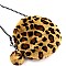 Leopard Print Pom Pom Accent Faux-fur Round Cross Body Mh-PPC6522