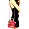 POLKA DOT SATCHEL WITH PEARL HANDLE