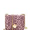 CHAIN STRAP SNAKE PRINT SHOULDER BAG