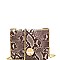 CHAIN STRAP SNAKE PRINT SHOULDER BAG