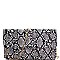 FLAP CLUTCH SNAKE PRINT WITH CHAIN STRAP