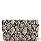 FLAP CLUTCH SNAKE PRINT WITH CHAIN STRAP