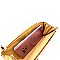 Felt-Suede Leopard Print Metal Frame Slim Clutch