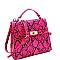 Snake Print Turn-Lock Medium 2Way Bag