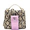 Snake Print Turn-Lock Medium 2Way Bag