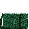 Tassel Accent Whipstitched Laser-Cut Envelope Clutch MH-PPC6605