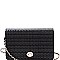 Woven Straw Turn-Lock Flap Shoulder Bag MH-PPC6612