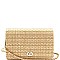 Woven Straw Turn-Lock Flap Shoulder Bag MH-PPC6612