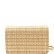 Woven Straw Turn-Lock Flap Shoulder Bag MH-PPC6612