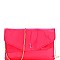 Neon Patent Envelope Clutch