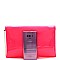 Neon Patent Envelope Clutch