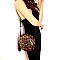 ROUND LEOPARD PRINT WITH TASSEL CROSS SHOULDER BAG