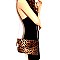 Leopard Print Faux-Suede Envelope Clutch