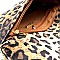 Leopard Print Faux-Suede Envelope Clutch
