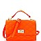 TOP HANDLE QUILTED NEON SATCHEL