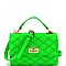TOP HANDLE QUILTED NEON SATCHEL