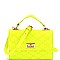 TOP HANDLE QUILTED NEON SATCHEL