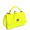 TOP HANDLE QUILTED NEON SATCHEL