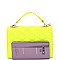 TOP HANDLE QUILTED NEON SATCHEL