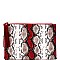 SNAKE PRINT TASSEL CLUTCH