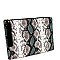 Oversized Tassel Accent Snake Print Hand Clutch
