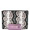 Oversized Tassel Accent Snake Print Hand Clutch