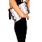 Oversized Tassel Accent Snake Print Hand Clutch