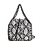 SNAKE PRINT CHAIN LINK ACCENT SATCHEL