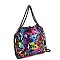 SNAKE PRINT CHAIN LINK ACCENT SATCHEL