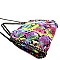 SNAKE PRINT CHAIN LINK ACCENT SATCHEL
