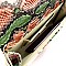 SNAKE PRINT CHAIN ACCENT CLUTCH SHOULDER BAG
