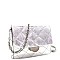 METALLIC CHAIN QUILTED CROSS BODY SHOULDER BAG